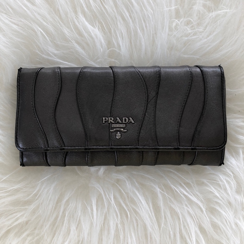 ⭐️SOLD⭐️Prada Double Hook Closure Wallet in Purple